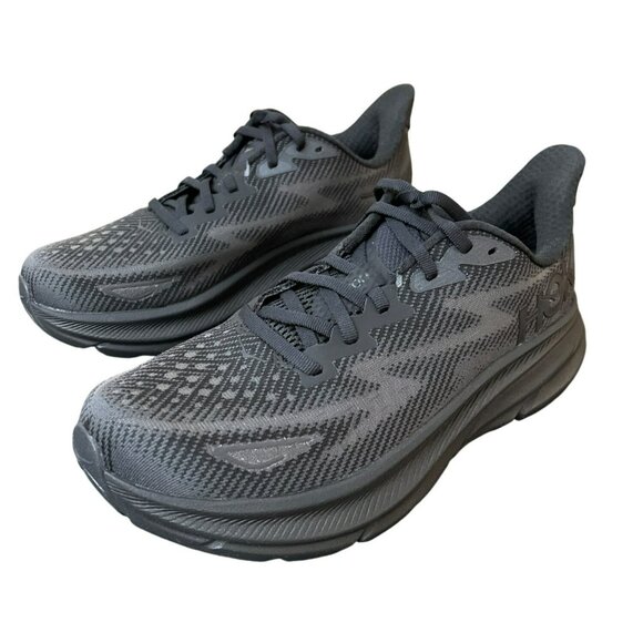 New Hoka Clifton Running Shoes Size 8 Black Breathable Athletic Sneaker Shoes - Picture 4 of 10